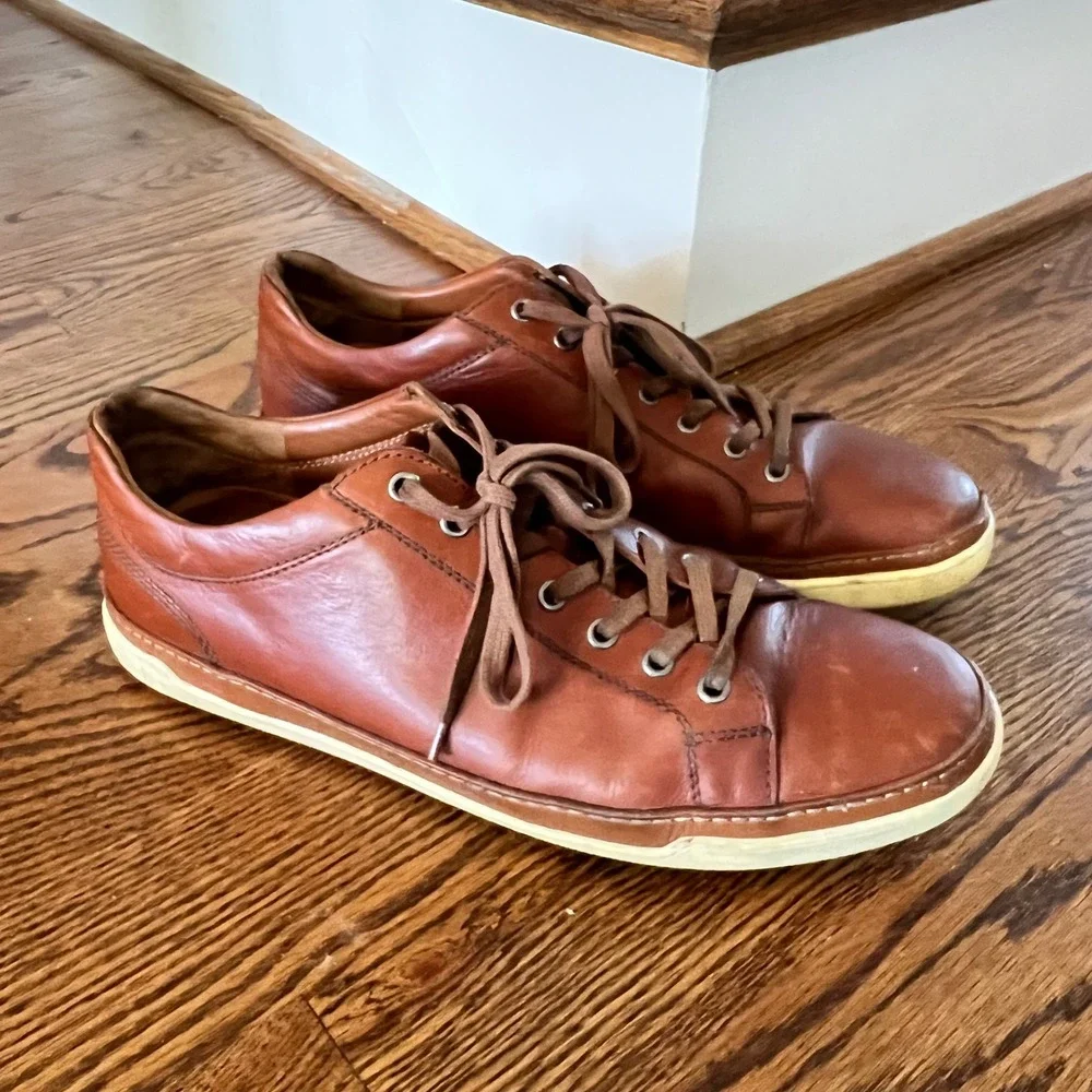 Allen Edmonds Porter Mens Leather Sneakers Brown Derby‎ Shoes Portugal MSRP $350